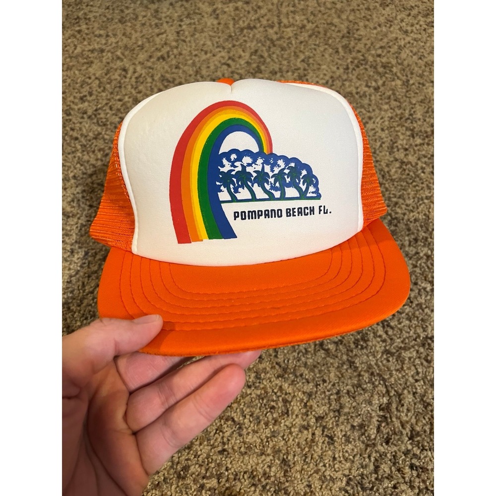 Pompano Beach,‎ Florida Rainbow Trucker Hat Pride